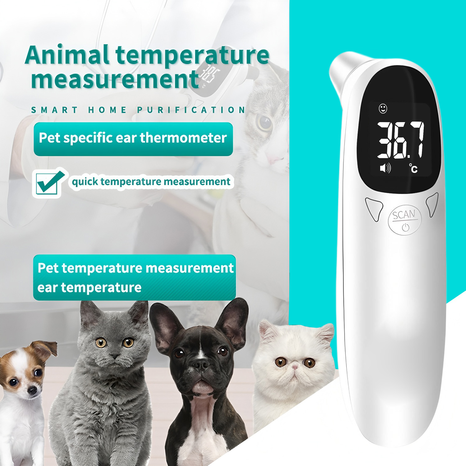 Vet Tech Accessories - Pet Ear Digital Thermometer Non-Contact Electronic