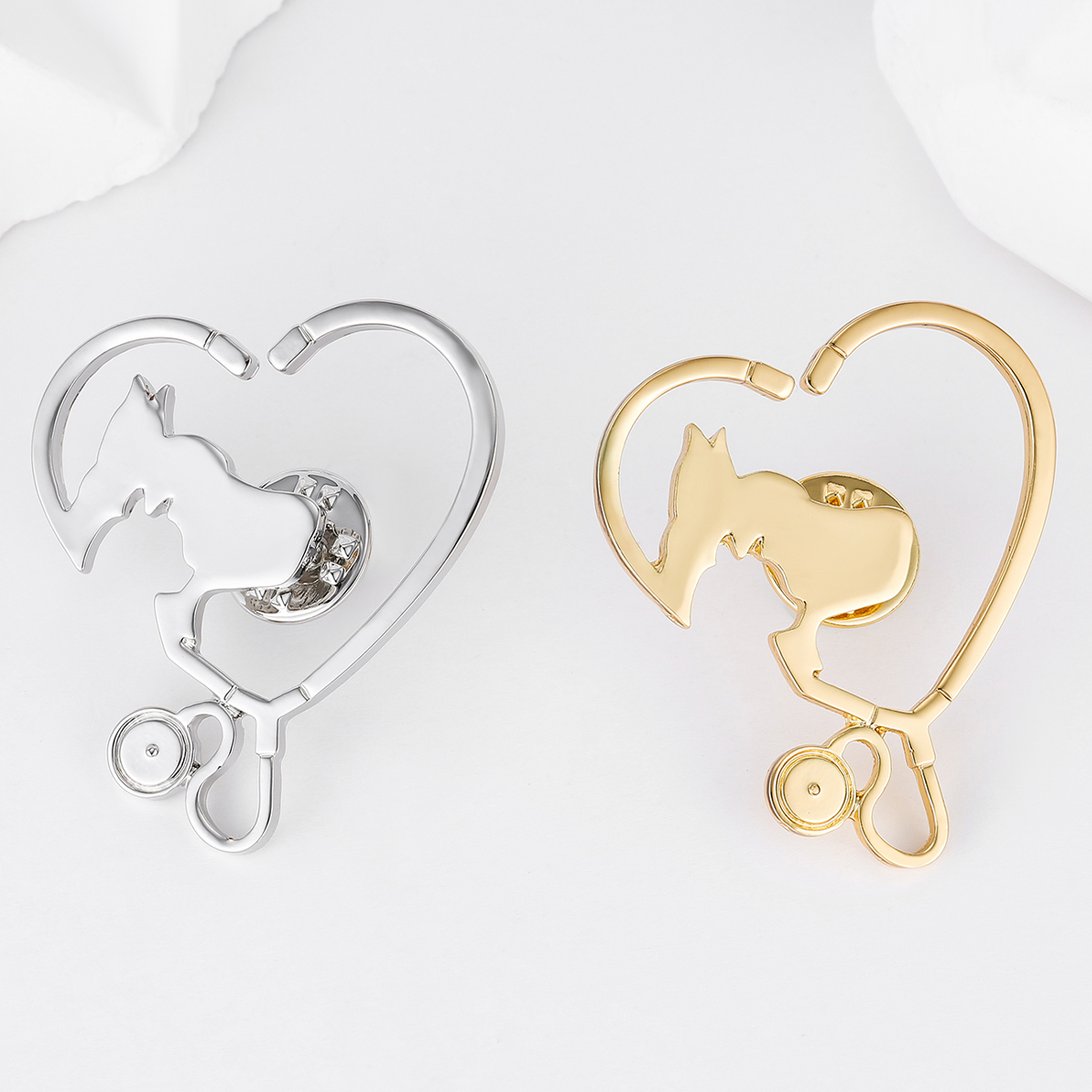 Vet Tech Accessories - Catuni Vet Heart Veterinary Pins Brooch