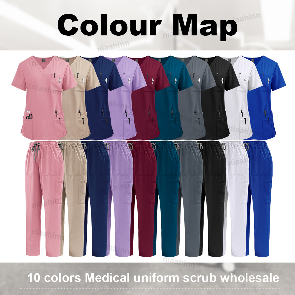 Multicolor Scrubs Uniform Wome - Vet Tech Accessories 评论和价格