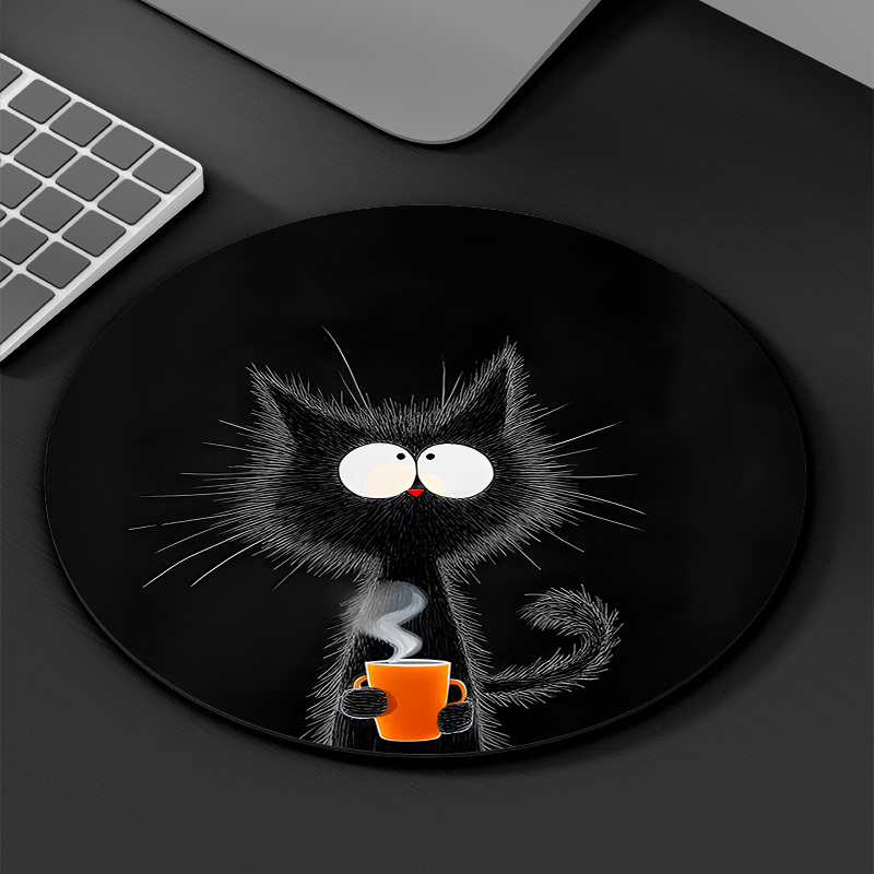 Black Cat Round Mouse Pad Dura - Tech Table Accessories 评论和价格
