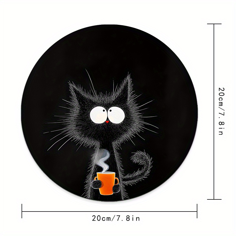 Black Cat Round Mouse Pad Dura - Tech Table Accessories 评论和价格